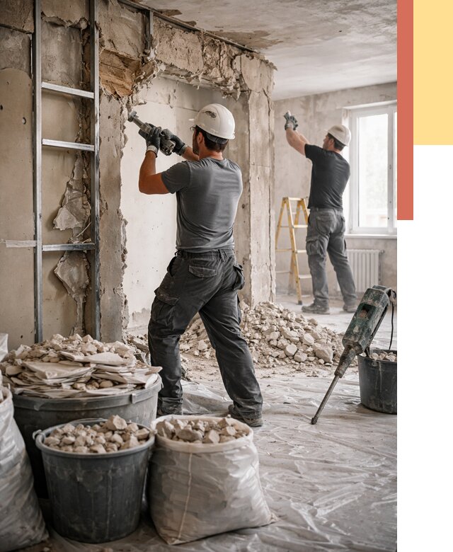 Демонтажные работы в Мценске от 2734 руб. — услуги и цена под ключ | ОТДЕЛОЧНИК-Мцн