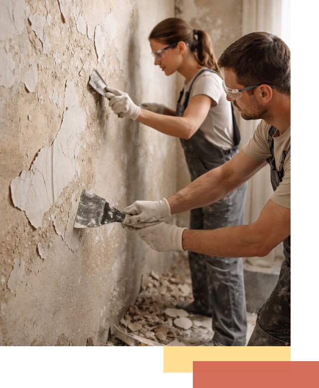 Снятие старой шпаклевки и подготовка поверхностей в Мценске