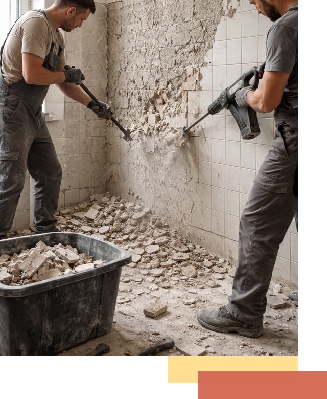 Демонтаж плитки со стен в Мценске быстро и аккуратно