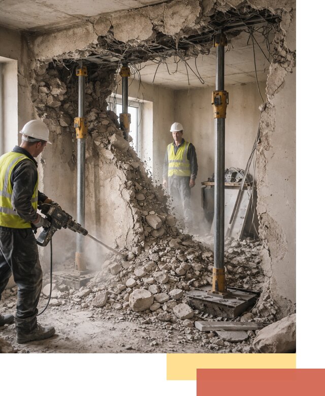 Снос несущих стен в Мценске с гарантией безопасности и качества