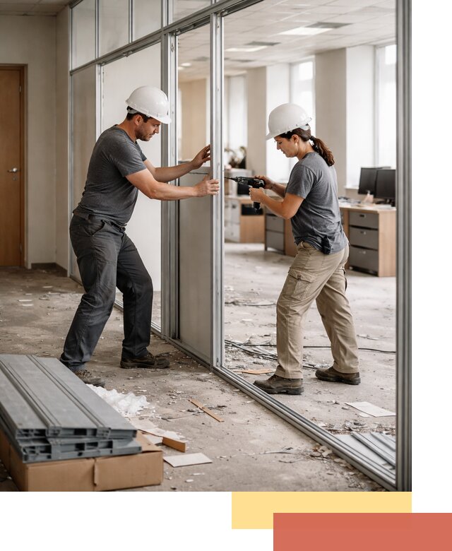 Демонтаж алюминиевых перегородок в Мценске быстро и аккуратно