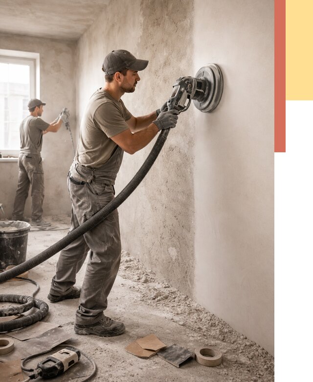 Шлифовка стен в Мценске от 1215 руб/м2 — быстро и недорого | ОТДЕЛОЧНИК-Мцн