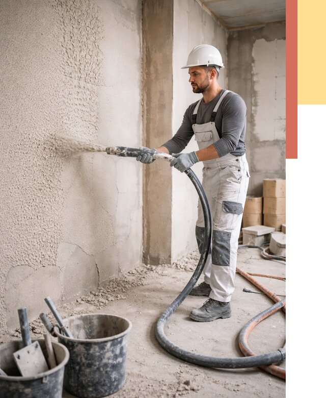 Машинная штукатурка стен в Мценске под ключ от 6583 руб./м2 | ОТДЕЛОЧНИК-Мцн