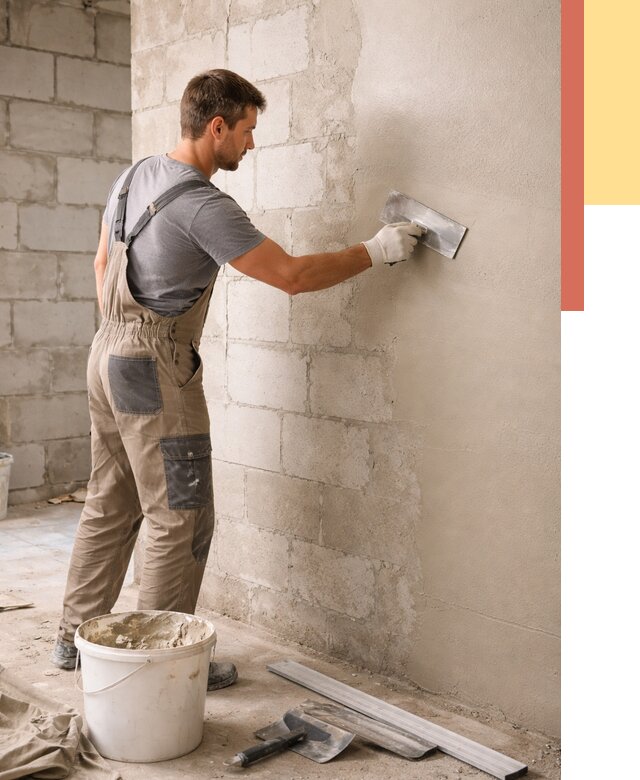 Штукатурка стен из газобетона в Мценске от 2127 руб./м2 — быстро и недорого | ОТДЕЛОЧНИК-Мцн