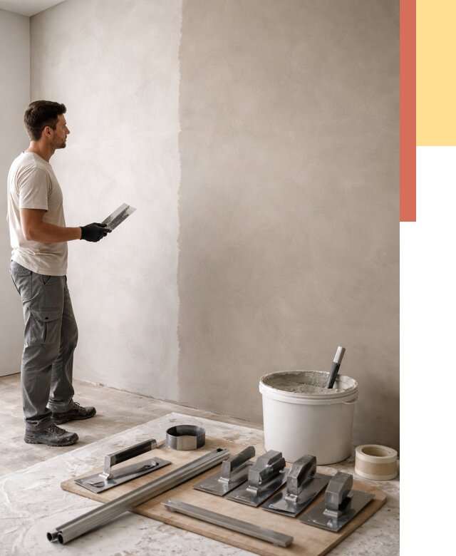 Нанесение микроцемента на стены в Мценске от 3241 руб./м2 под ключ | ОТДЕЛОЧНИК-Мцн