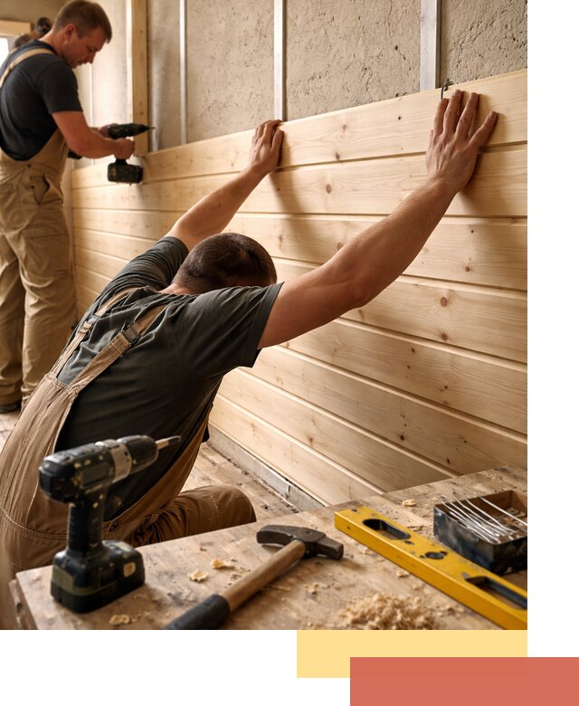 Монтаж деревянной вагонки на стены в Мценске быстро и качественно