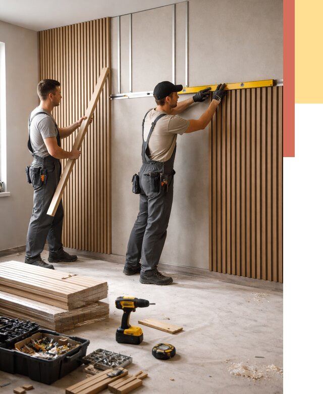 Монтаж реечных панелей на стены в Мценске от 1215 руб. — быстро и недорого | ОТДЕЛОЧНИК-Мцн