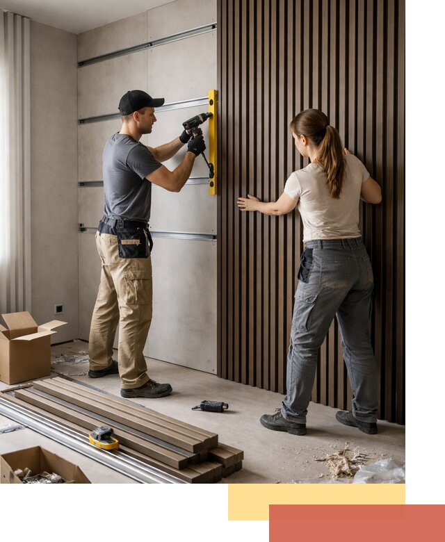 Монтаж реечных панелей на стены в Мценске