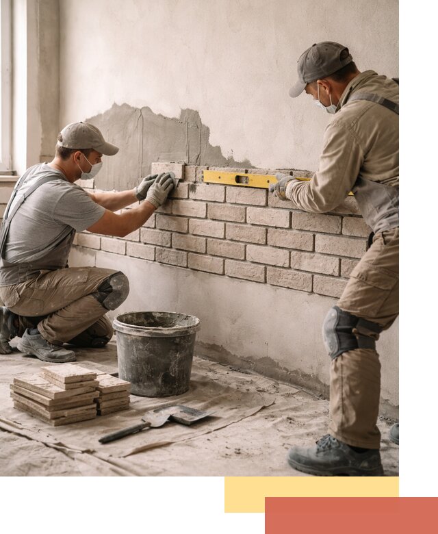 Монтаж декоративного кирпича профессионально в Мценске