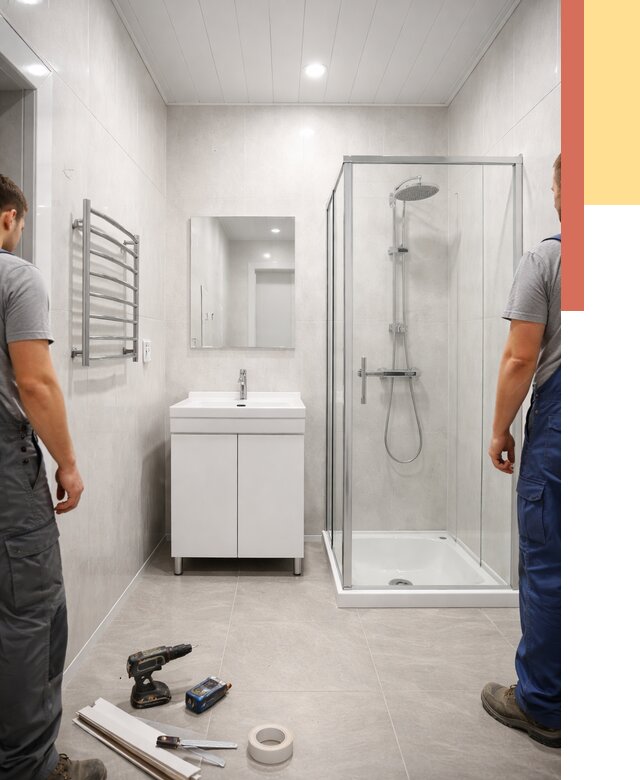 Отделка ванной комнаты панелями ПВХ в Мценске от 4557 руб. за м2 | ОТДЕЛОЧНИК-Мцн