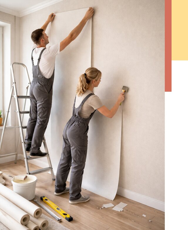 Поклейка флизелиновых обоев в Мценске от 6076 руб. | Быстро и недорого — ОТДЕЛОЧНИК-Мцн