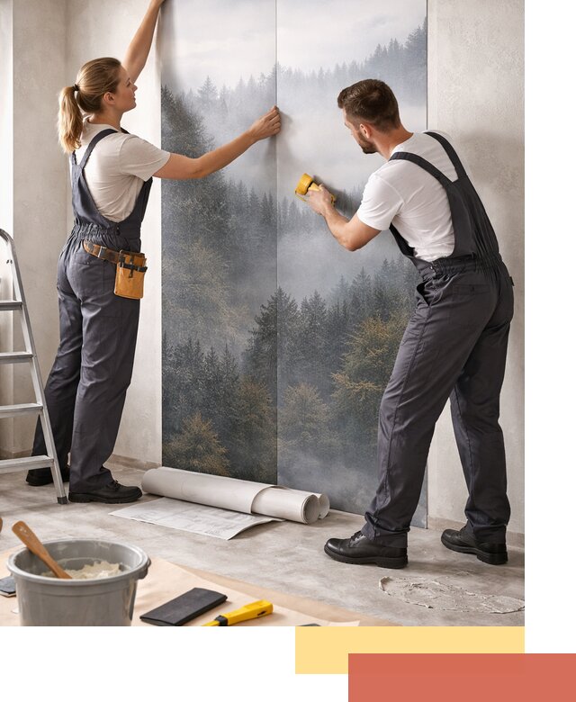 Поклейка фотообоев профессионально в Мценске под ключ