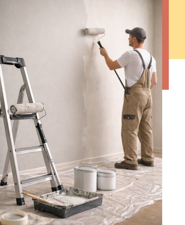 Покраска стен латексной краской в Мценске от 4557 руб. за м2 | ОТДЕЛОЧНИК-Мцн