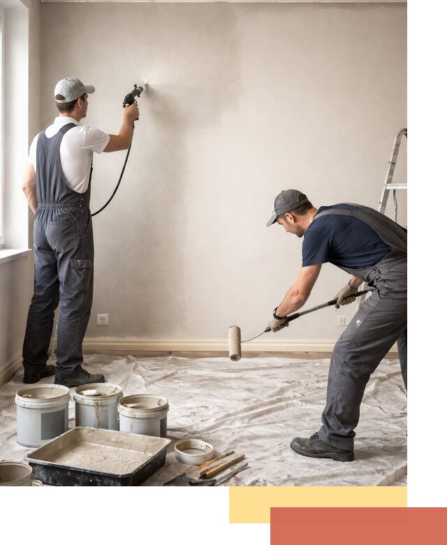 Покраска стен моющейся краской и защита поверхностей в Мценске