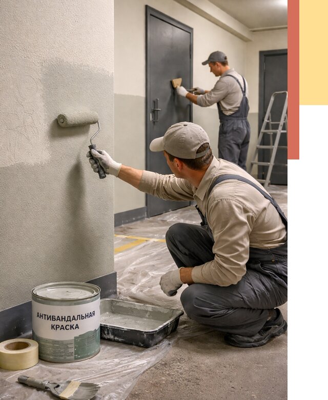 Покраска стен антивандальной краской в Мценске от 4557 руб./м² под ключ | ОТДЕЛОЧНИК-Мцн