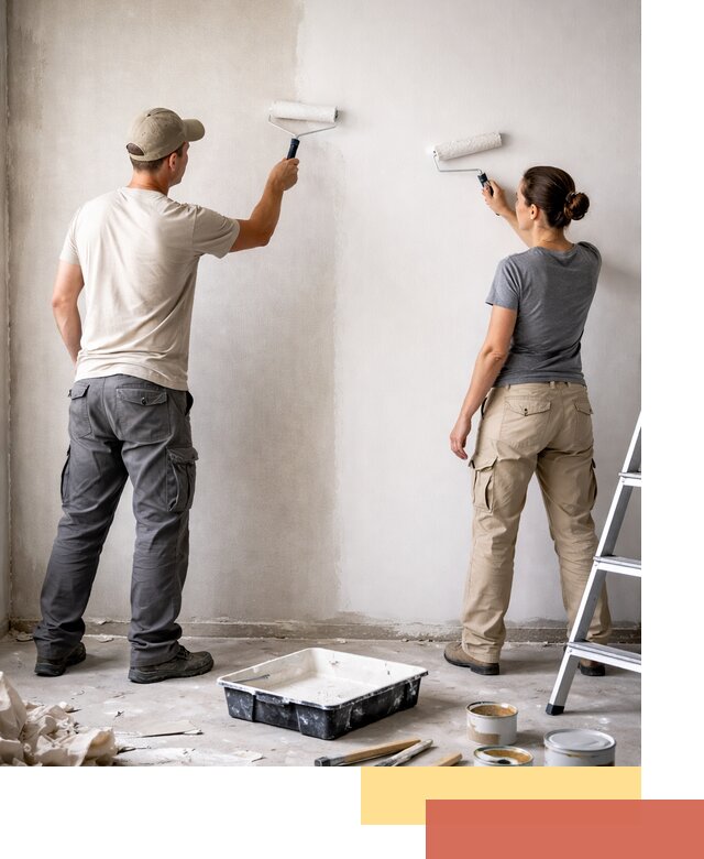 Окраска стен по стеклохолсту в Мценске качественно и долговечно