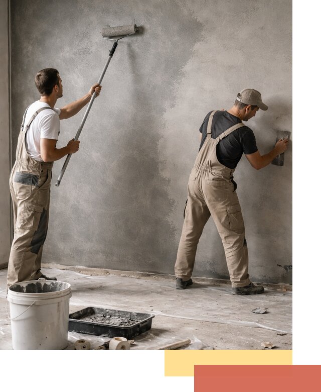 Покраска стен под бетон в Мценске профессионально и недорого