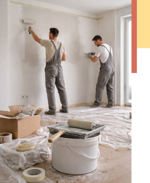 Покраска стен в квартире в Мценске от 2532 руб/м2 — быстро и недорого | ОТДЕЛОЧНИК-Мцн