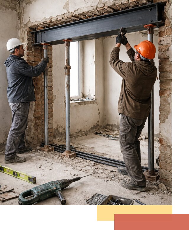 Усиление проема в стене в Мценске для расширения и безопасности