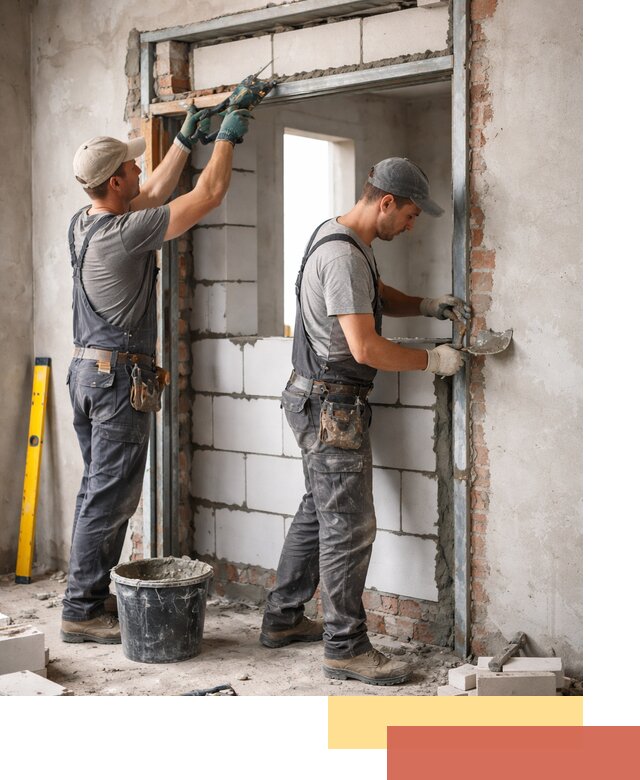 Закладка дверного проема под ключ в Мценске: демонтаж, монтаж, отделка