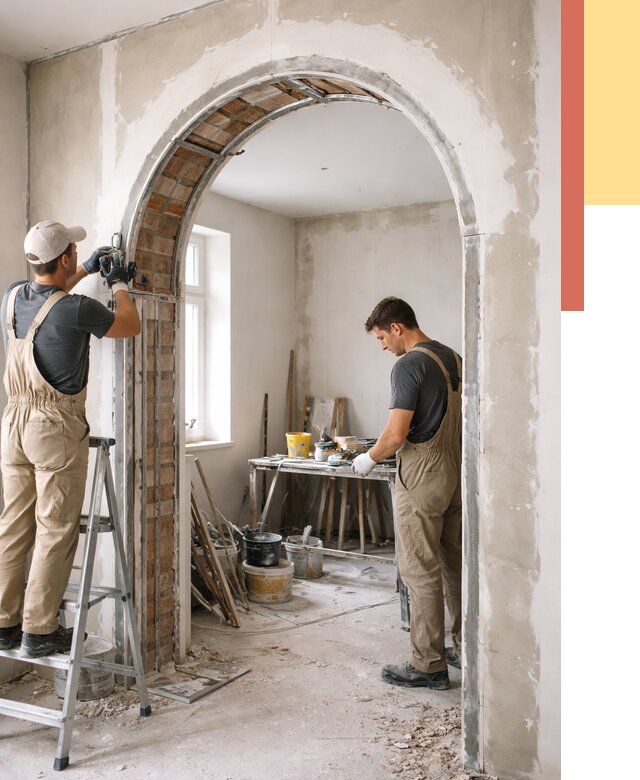 Устройство арочного проема в Мценске от 9621 руб. под ключ — быстро и недорого | ОТДЕЛОЧНИК-Мцн