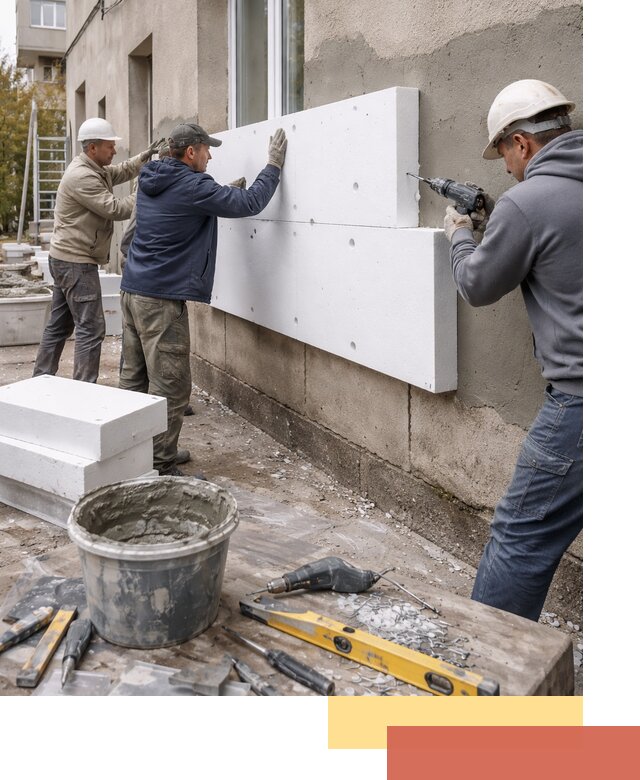 Утепление наружных стен пенопластом в Мценске