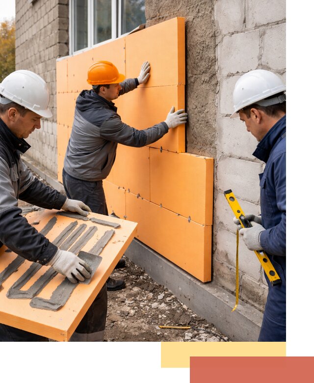 Утепление фасада пеноплексом под ключ в Мценске