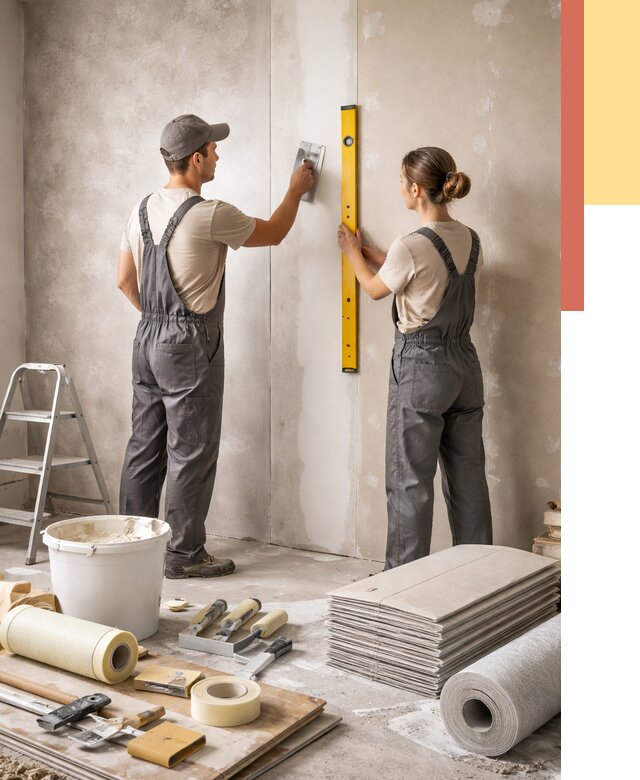 Отделка стен в Мценске от 1519 руб/м² — недорого, быстро, под ключ | ОТДЕЛОЧНИК-Мцн