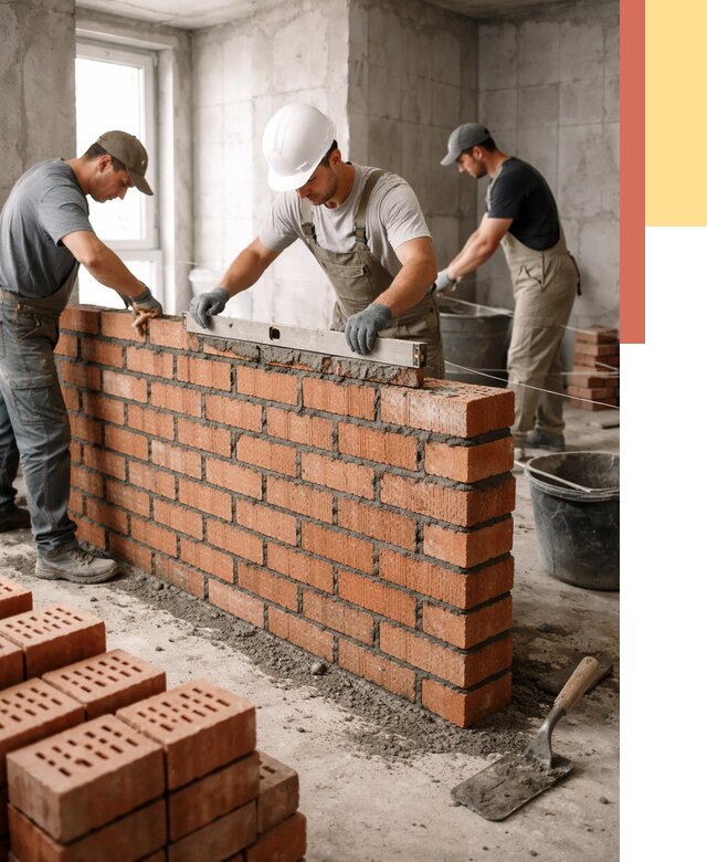 Кладка перегородок из кирпича в Мценске от 3544 руб. за м² | ОТДЕЛОЧНИК-Мцн