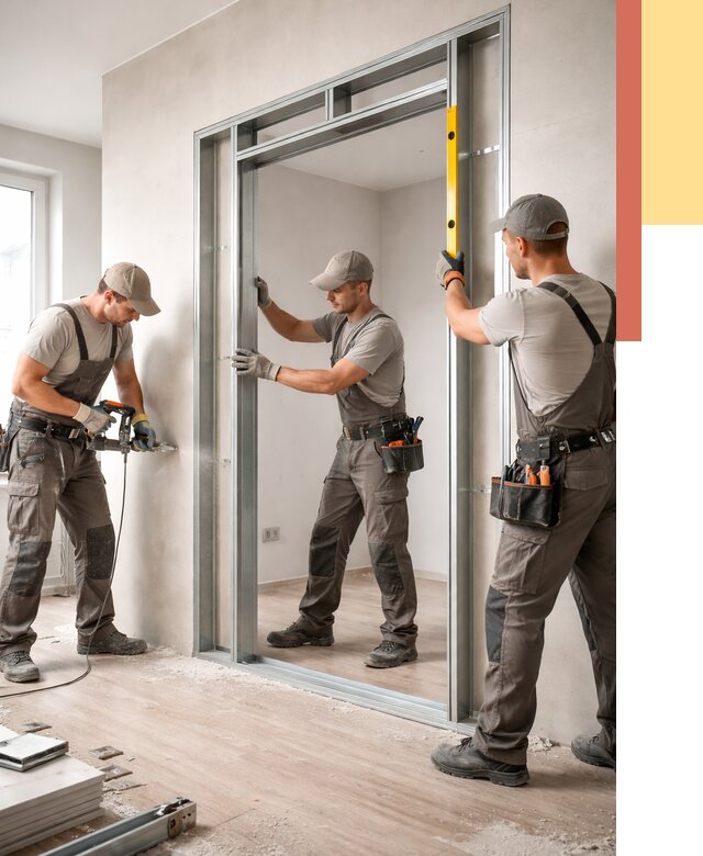 Устройство дверного проема в перегородке в Мценске от 4557 руб. под ключ | ОТДЕЛОЧНИК-Мцн