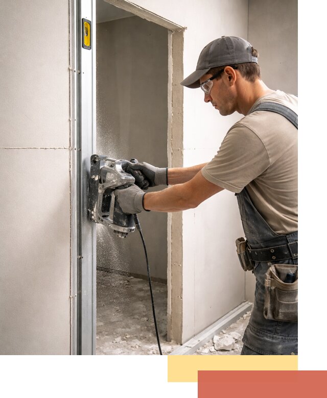 Устройство дверного проема в перегородке в Мценске