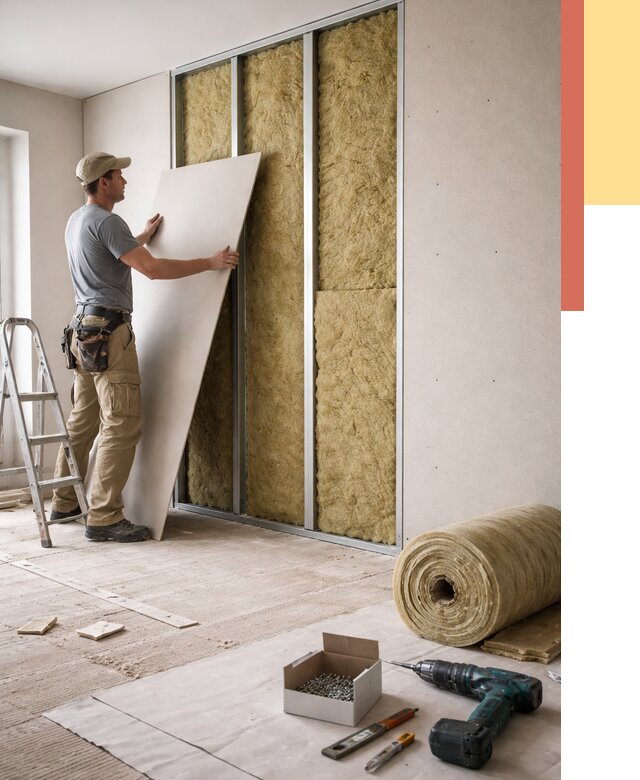 Перегородка из гипсокартона с шумоизоляцией в Мценске от 3160 руб. | ОТДЕЛОЧНИК-Мцн