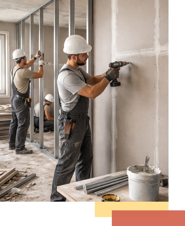 Перегородки из огнестойкого гипсокартона в Мценске под ключ