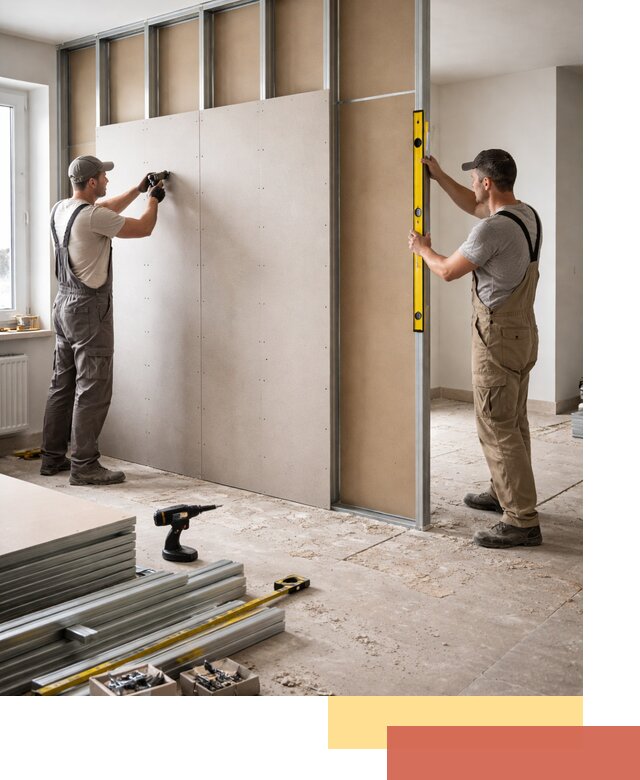 Зонирующая перегородка из гипсокартона под ключ в Мценске