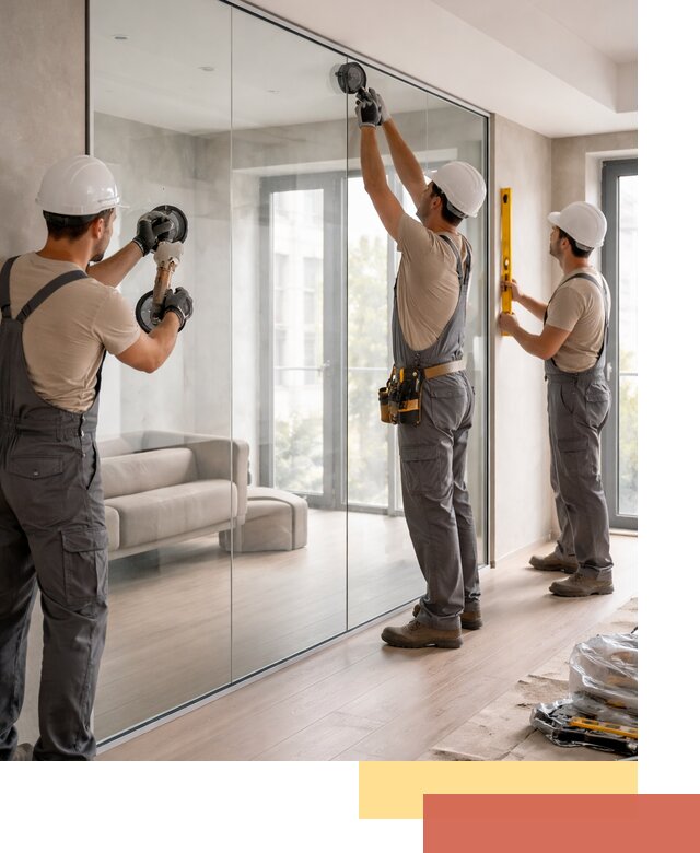 Перегородки из закаленного стекла в Мценске для офисов и квартир