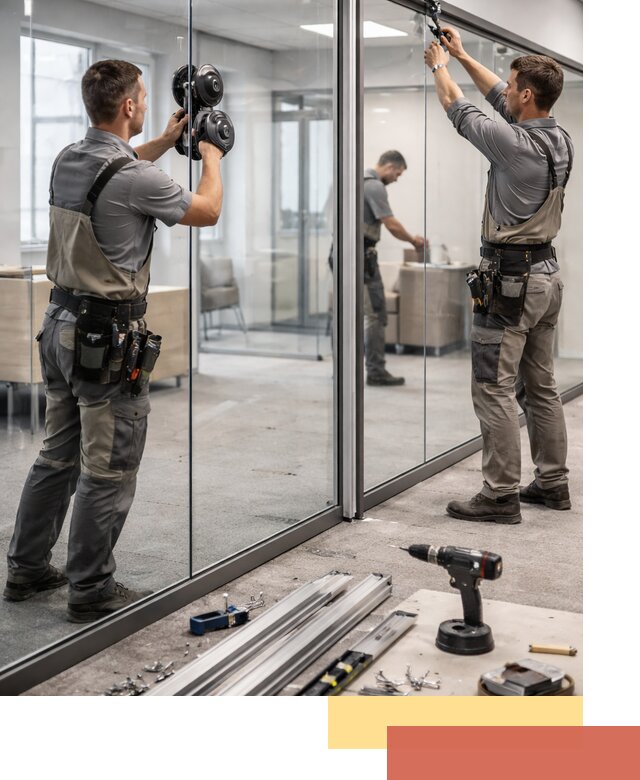 Стеклянные офисные перегородки под ключ в Мценске