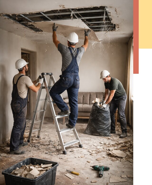 Демонтаж гипсокартонного потолка в Мценске от 425 руб. за м2 — ОТДЕЛОЧНИК-Мцн