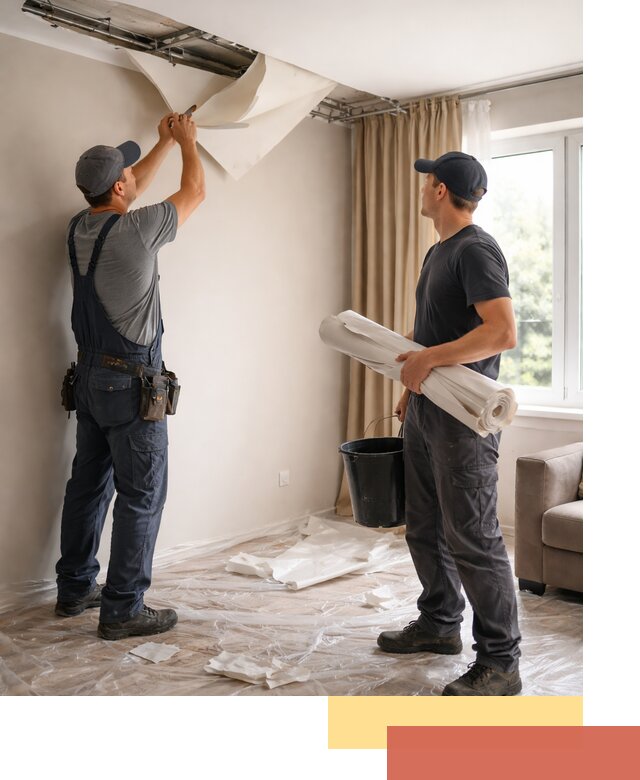 Демонтаж натяжного потолка в Мценске быстро и аккуратно