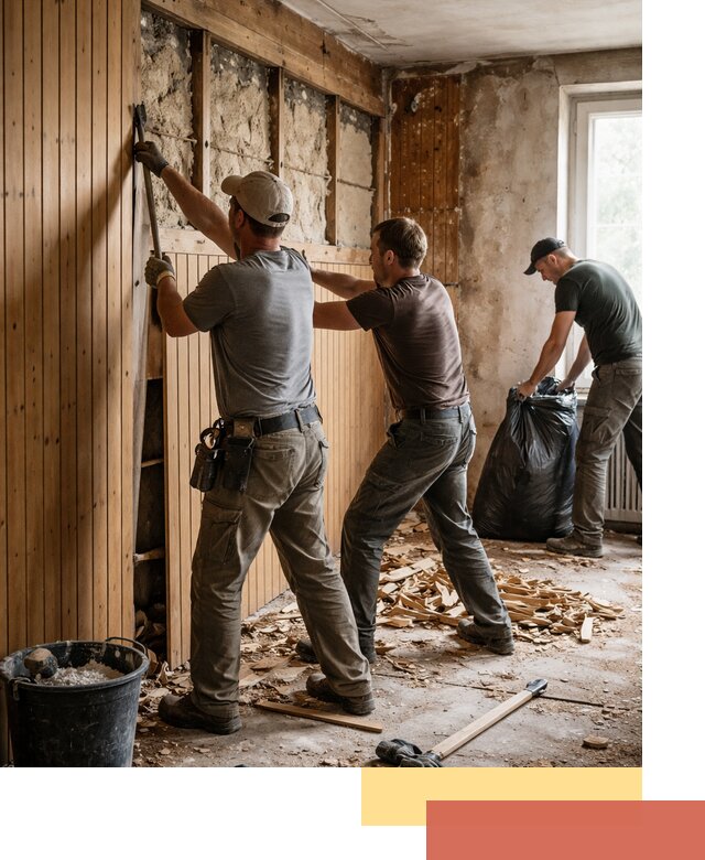 Демонтаж вагонки и вывоз материалов в Мценске