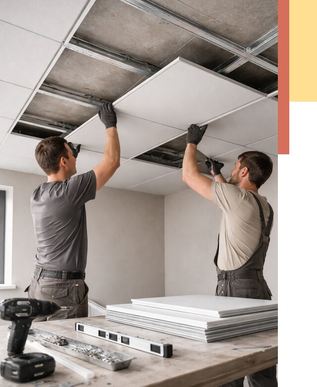 Монтаж кассетного потолка в Мценске от 4557 руб/м2 — установка и сборка | ОТДЕЛОЧНИК-Мцн