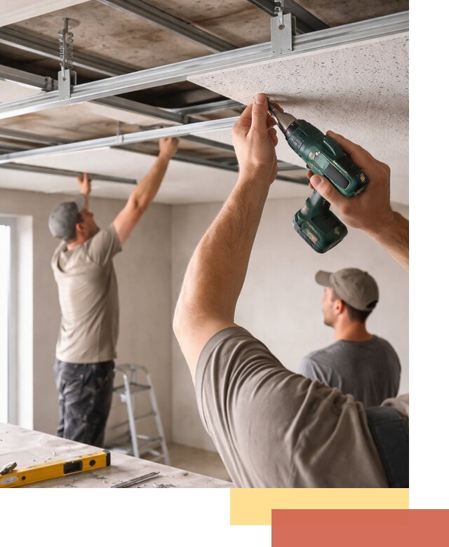 Монтаж акустического потолка в Мценске под ключ