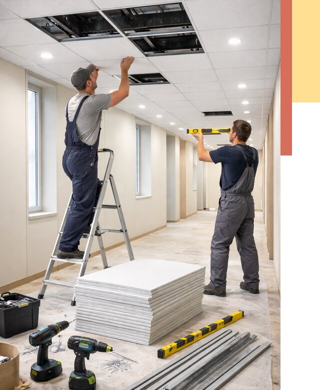 Ремонт потолка Армстронг в Мценске от 4557 руб. — быстро и недорого | ОТДЕЛОЧНИК-Мцн