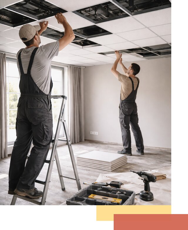 Замена плит подвесного потолка в Мценске быстро и качественно