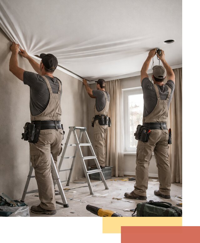 Монтаж матового натяжного потолка в Мценске качественно и быстро