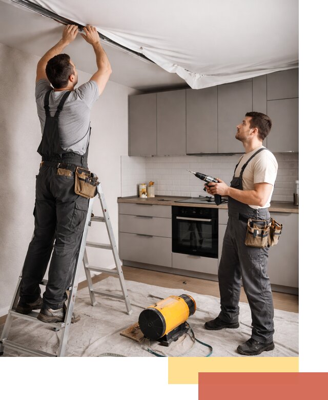 Монтаж натяжного потолка на кухне в Мценске