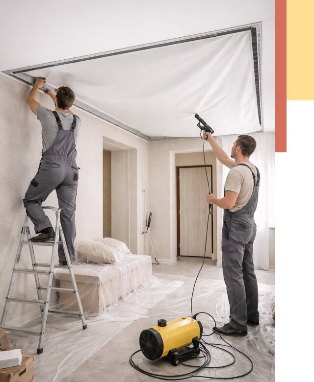 Монтаж натяжного потолка в прихожей в Мценске от 2684 руб. под ключ | ОТДЕЛОЧНИК-Мцн