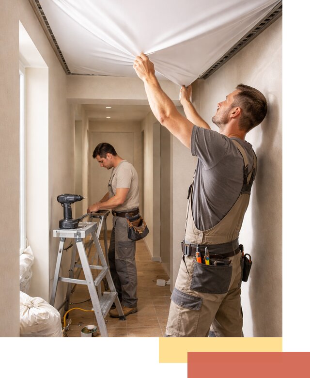 Монтаж натяжного потолка в прихожей в Мценске