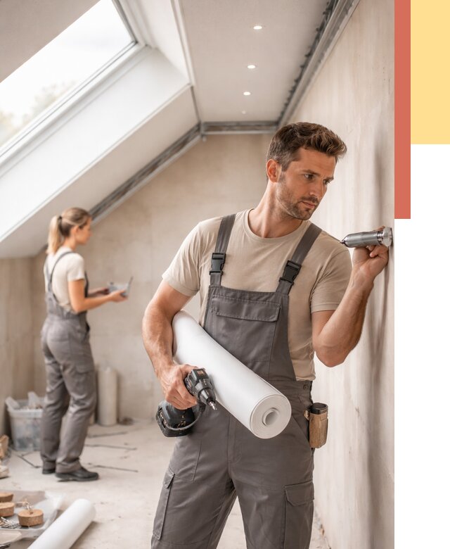 Монтаж натяжного потолка на мансарде в Мценске от 3544 руб. | ОТДЕЛОЧНИК-Мцн