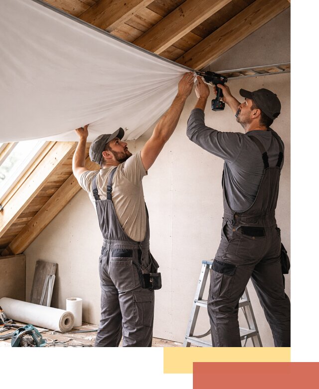 Монтаж натяжного потолка в мансарде в Мценске