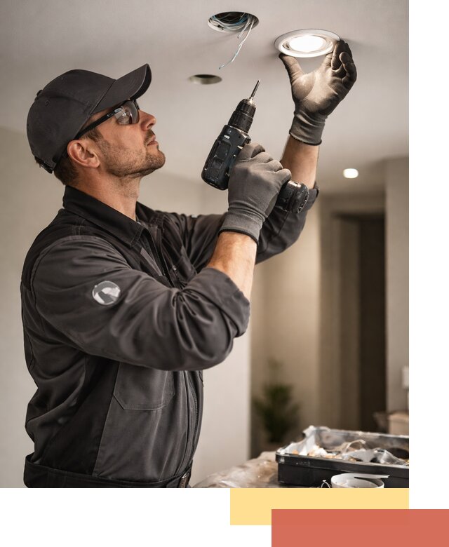 Установка точечных светильников в натяжной потолок в Мценске